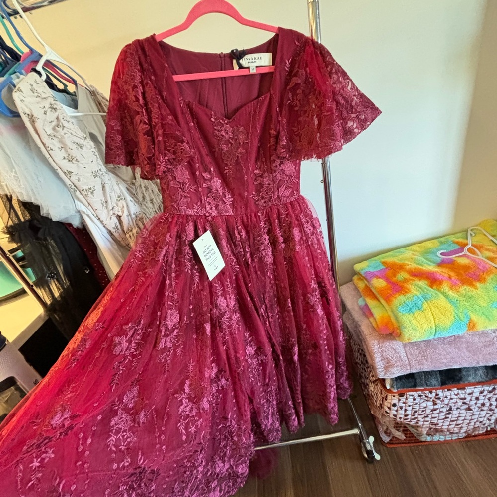 Burgundy dress